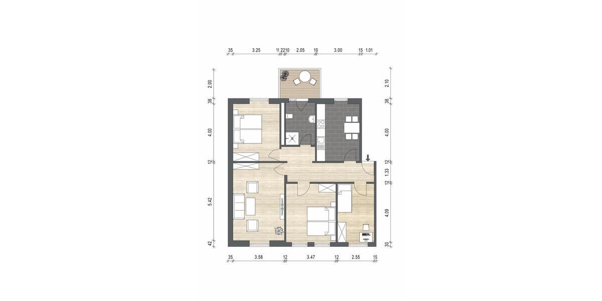 Dachgeschoßwohnung Flensburg Altstadt - 4 Zimmer, 80 m&sup2;, 1.000&euro; | Angebot:25916374