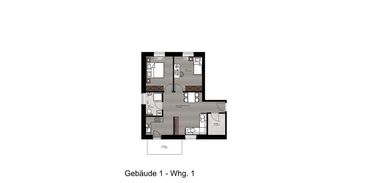 Erdgeschoßwohnung Oeversee - 3 Zimmer, 71 m&sup2;, 1.065&euro; | Angebot:25612538
