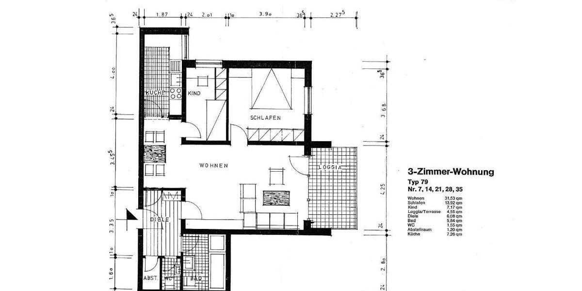 Etagenwohnung Flensburg Fruerlund - 3 Zimmer, 79 m&sup2;, 245.000&euro; | Angebot:25166927