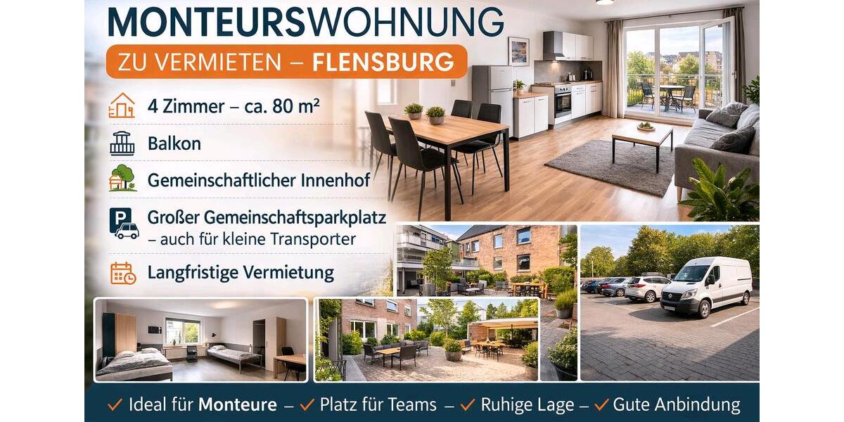 Etagenwohnung Flensburg Falkenberg - 4 Zimmer, 80 m&sup2;, 1.950&euro; | Angebot:25541014