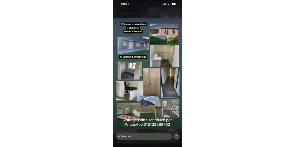 Erdgeschoßwohnung Ladelund - 2 Zimmer, 70 m&sup2;, 770&euro; | Angebot:25865268