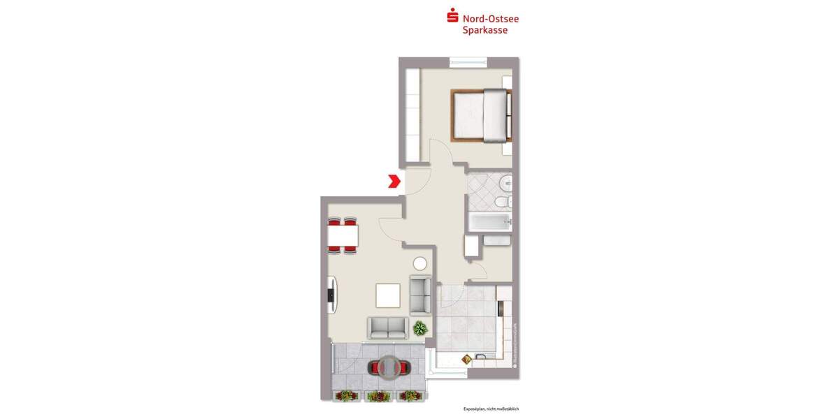 Etagenwohnung Flensburg Friesischer Berg - 2 Zimmer, 52 m&sup2;, 149.000&euro; | Angebot:25797610