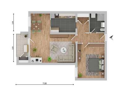Wohnung Harrislee - 2 Zimmer, 64 m&sup2;, 710&euro; | Angebot:26493958