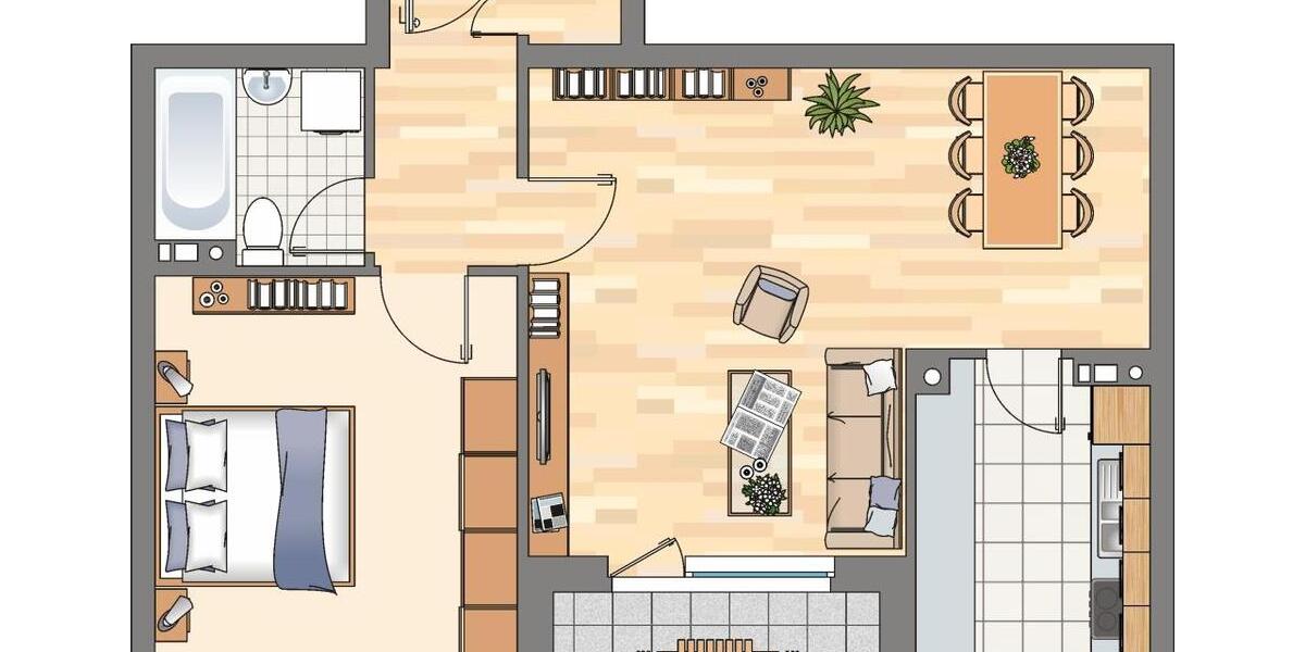 Erdgeschoßwohnung Harrislee - 2 Zimmer, 63 m&sup2;, 579&euro; | Angebot:25591238