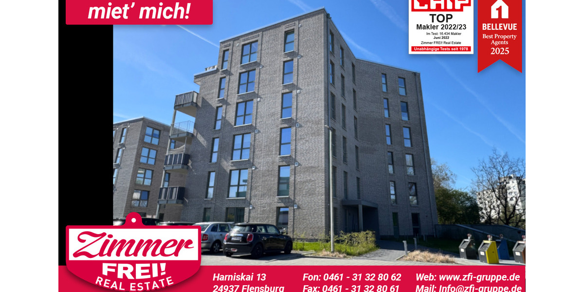 Etagenwohnung Flensburg Fruerlund - 3 Zimmer, 75 m&sup2;, 950&euro; | Angebot:26420680