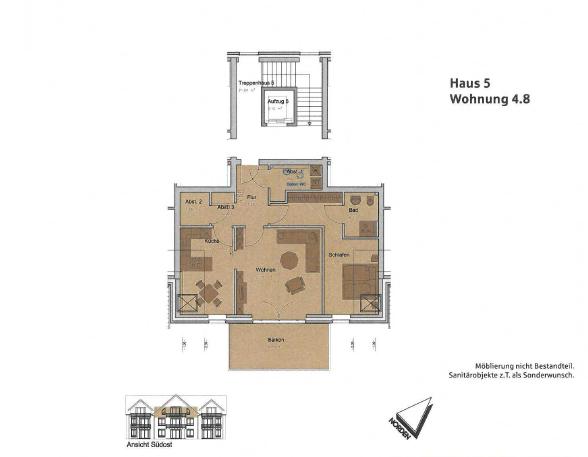 Etagenwohnung Flensburg Altstadt - 2 Zimmer, 79 m&sup2;, 950&euro; | Angebot:26650207