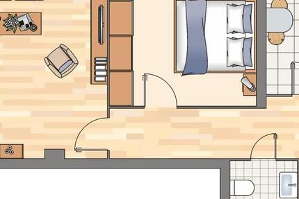 Wohnung Flensburg Fruerlund - 2 Zimmer, 50 m&sup2;, 479&euro; | Angebot:25893446