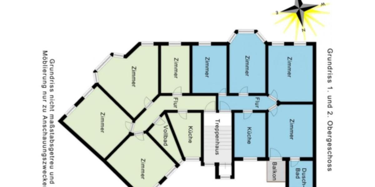 Etagenwohnung Flensburg Falkenberg - 4 Zimmer, 95 m&sup2;, 998&euro; | Angebot:26557048