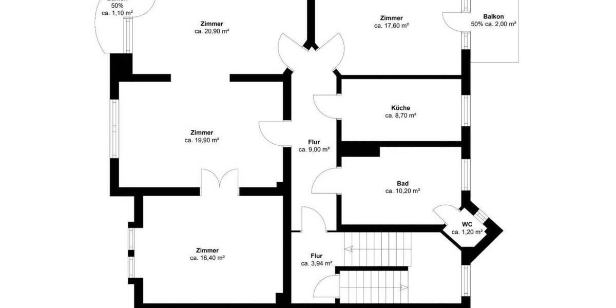 Etagenwohnung Flensburg Jürgensby - 4 Zimmer, 107 m&sup2;, 235.900&euro; | Angebot:25985334