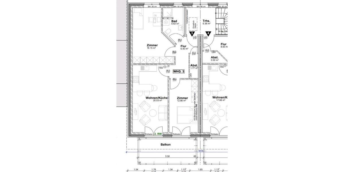 Etagenwohnung Sörup - 3 Zimmer, 66 m&sup2;, 799&euro; | Angebot:25978147