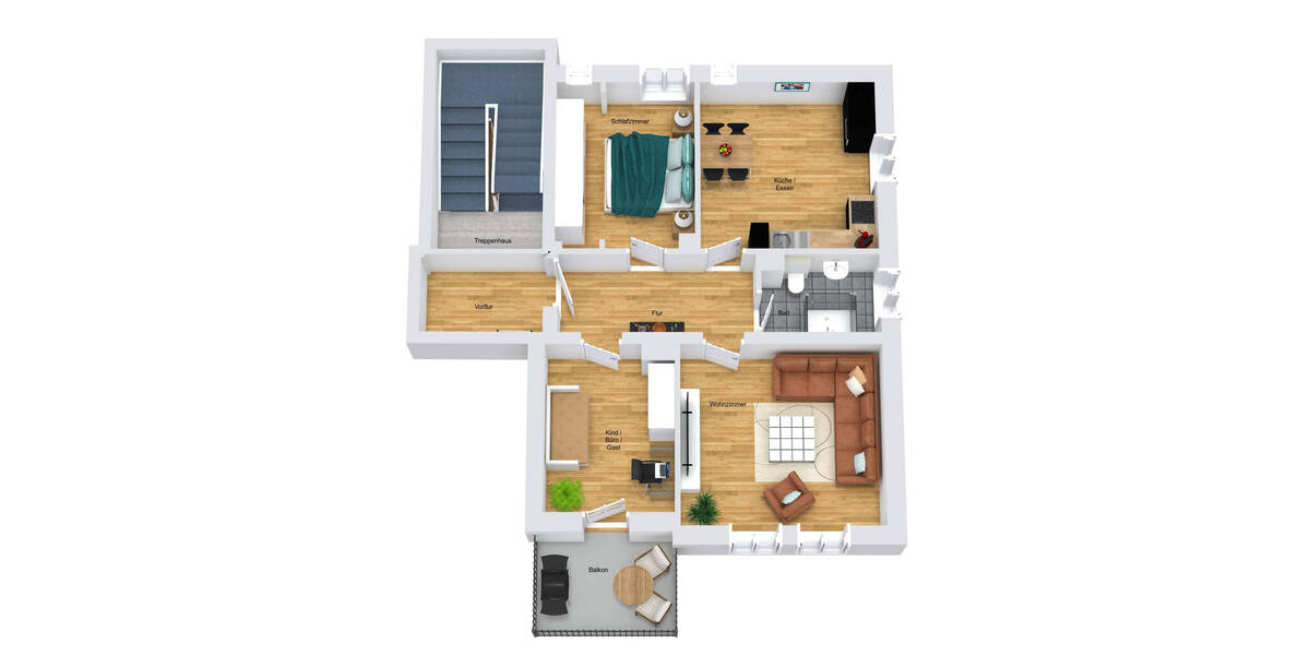 Etagenwohnung Flensburg Altstadt - 3 Zimmer, 70 m&sup2;, 269.000&euro; | Angebot:26208302