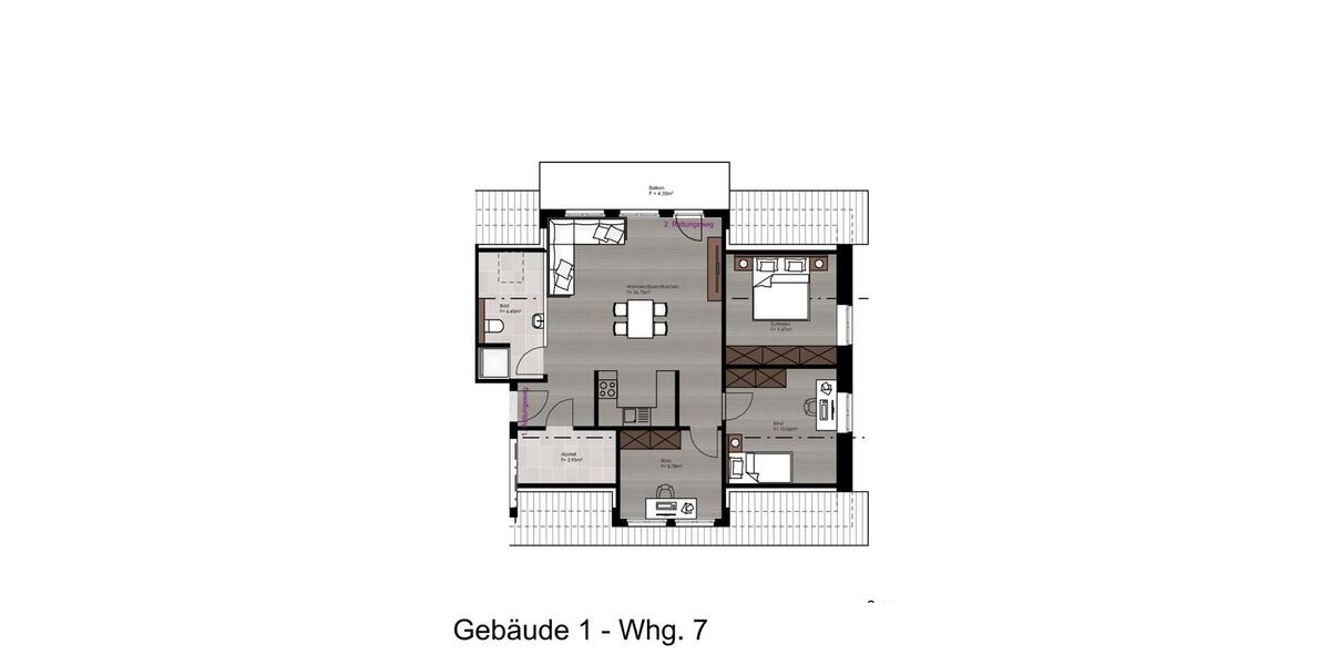 Dachgeschoßwohnung Oeversee - 4 Zimmer, 81 m&sup2;, 1.125&euro; | Angebot:25792853