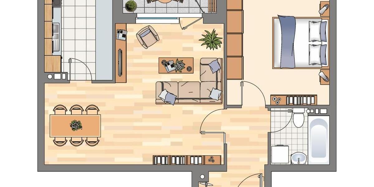 Erdgeschoßwohnung Harrislee - 2 Zimmer, 59 m&sup2;, 549&euro; | Angebot:25145126