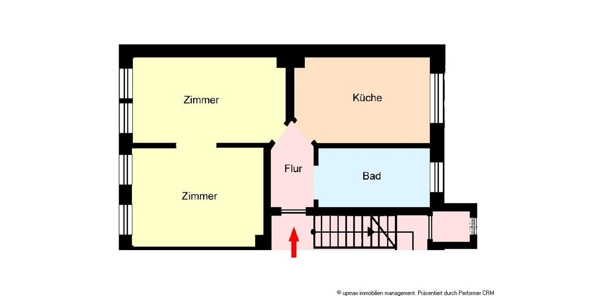 Etagenwohnung Flensburg Altstadt - 2 Zimmer, 59 m&sup2;, 485&euro; | Angebot:26561857