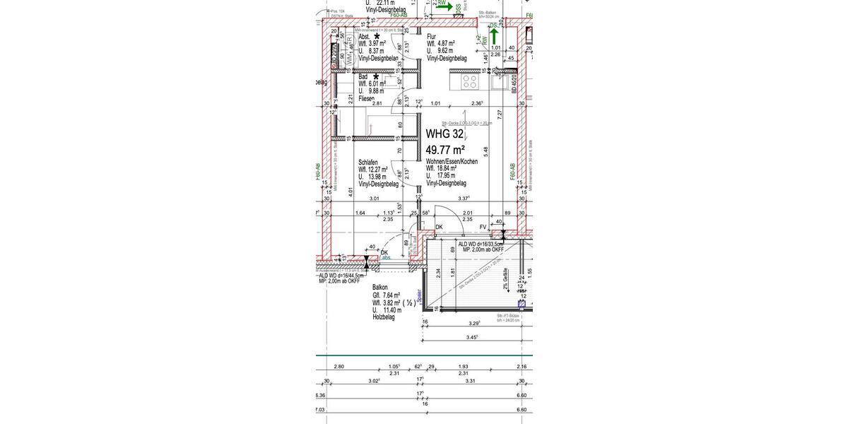 Etagenwohnung Flensburg Fruerlund - 2 Zimmer, 50 m&sup2;, 650&euro; | Angebot:26633272