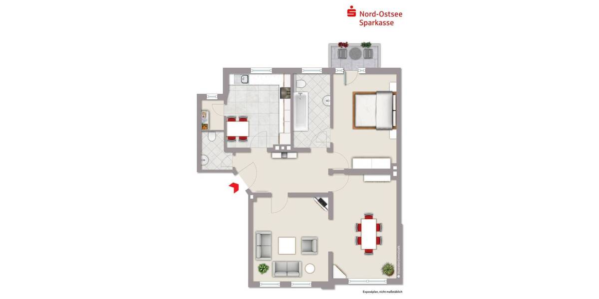 Etagenwohnung Flensburg Neustadt - 3 Zimmer, 80 m&sup2;, 98.000&euro; | Angebot:26787354