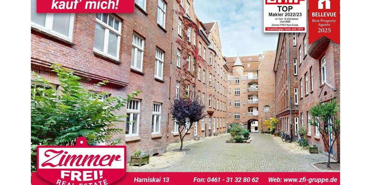 Etagenwohnung Flensburg Neustadt - 2 Zimmer, 76 m&sup2;, 210.000&euro; | Angebot:25665963