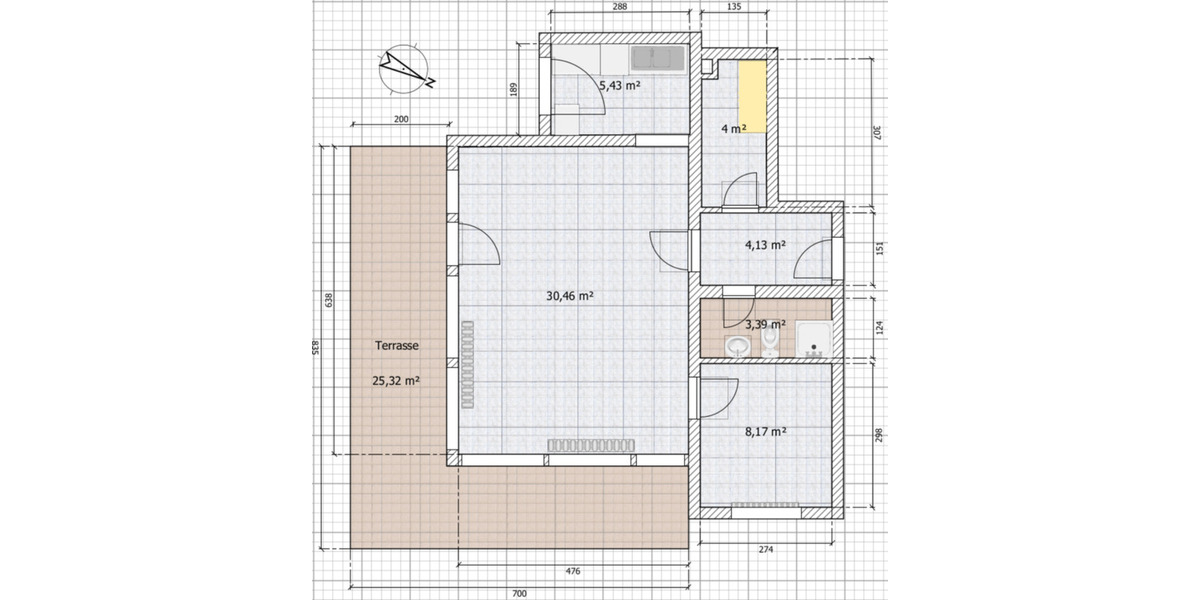 Erdgeschoßwohnung Harrislee - 2 Zimmer, 63 m&sup2;, 600&euro; | Angebot:25905834